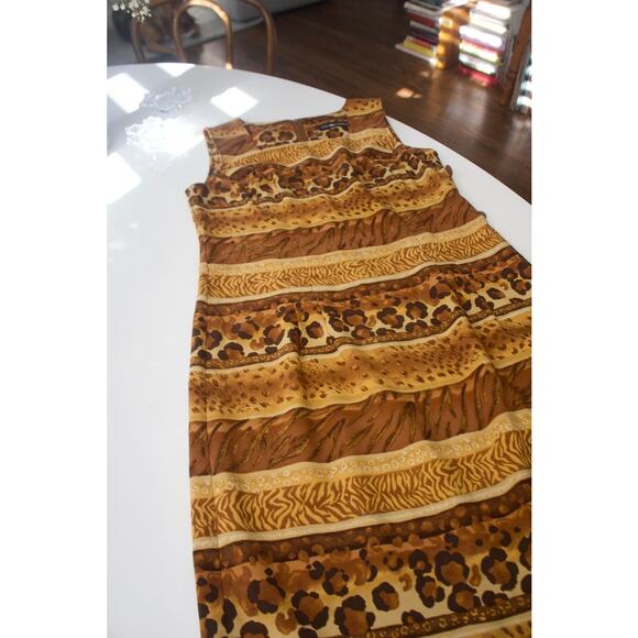 Sag Harbor Animal Print Safari Midi Dress – Size M (see measurements) - Picture 2 of 7